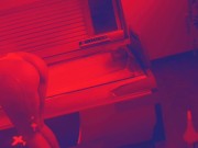 PART ONE: She clean solarium before belly inflation and show big ass 13/16