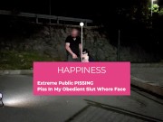 Extreme Public PISSING GOLDEN SHOWER Piss In My Obedient Slut Whore Face 1/16