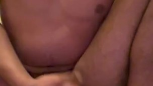 Bouncing on a dildo 