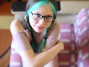 POV blowjob with sperm on the glasses 1/16