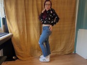 Nerdy Faery Ripped Jeans Wetting Compilation 1/16
