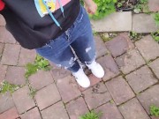 Nerdy Faery Ripped Jeans Wetting Compilation 13/16
