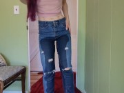Nerdy Faery Ripped Jeans Wetting Compilation 16/16