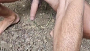 Naked walk in the wild
