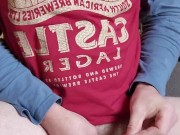 Hands free cumshot on my friends bed 10/16