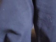 Hands free cumshot on my friends bed 2/16