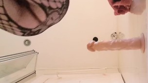 Sissy rides dildo