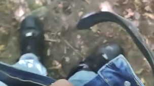Young twink wanking outdoor