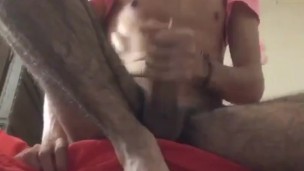 Brunette Boy Cum Massive Load all over the Room