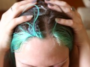 Sweetie does blowjob with sperm on hair 16/16