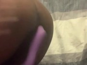 Rubbing STEPSISTER Fave Vibrator on PUSSY w/ CLOTHES ON | EXTREMELY Hairy Black Pussy 12/16