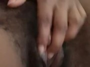 Watching Porn in Big Sis Tee step w NO PANTIES On | EXTREMELY Black Hairy Pussy 15/16