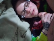 Daddy fat cock makes me gag from deep throating till he cums 14/16