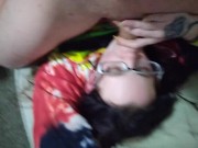 Daddy fat cock makes me gag from deep throating till he cums 2/16