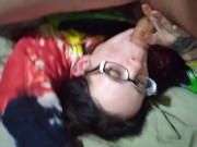 Daddy fat cock makes me gag from deep throating till he cums 4/16