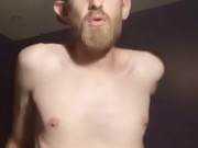 Horny guy jerks off passed the edge stops but still drips pre-cum 3/16