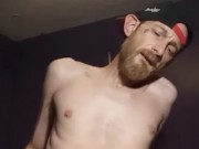 Horny guy jerks off passed the edge stops but still drips pre-cum 5/16