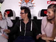 BUMSBUS - Hot Stepsisters Silvia Dellai And Eveline Dellai Get Fucked In The Backseat - LETSDOEIT 1/16