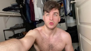 Hot College White Guy Jerks BWC in Closet