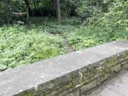 Crazy girl gives sloppy handjob in a highly frequented park with a huge cumshot - risky!