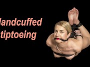 A blonde cuffed for tiptoeing 2/16