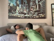 My stepsister and I woke up home alone so we fucked in the living room 8/16