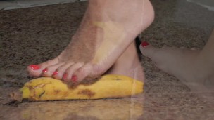 PETIT Young Woman Crushing BANANAS With Her Beautiful Bare FEET | Aesthetic Fetish Film