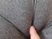 Big pussy girl playing with her package wearing panties and shorts