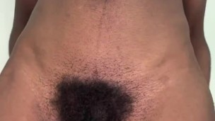 Ebony Petite Babe with Sexy Hairy Pussy 