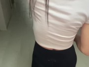 Babe with big tits in the elevator 11/16