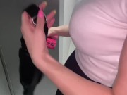 Babe with big tits in the elevator 12/16