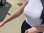 Babe with big tits in the elevator 2/16