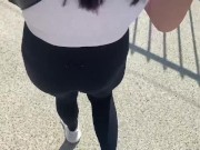 Babe with big tits in the elevator 3/16