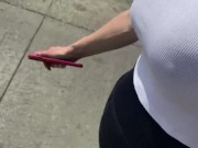 Babe with big tits in the elevator 8/16