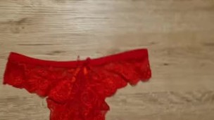 Cum on Girls Red Panties