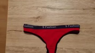 Cum on another Red Panties