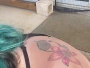 Goth BBW plays with Wax and Dildo 6/16