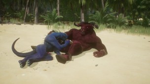 Gay furry dragon blowjob for furry monster the seashore