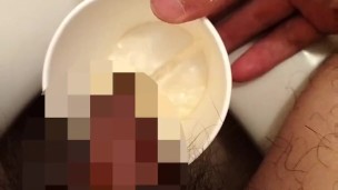 Hairy Japanese uncircumcised penis Morning pee