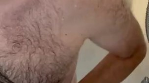 Hairy Dad Bod Showering, Shaving and Jerking