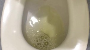 包茎チンチンが催して、地下鉄のトイレの個室で放尿。