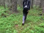 Hiking adventures fucking buble butt next to the tree in public park with cumhot on her ass 2/16
