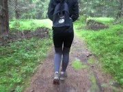 Hiking adventures fucking buble butt next to the tree in public park with cumhot on her ass 4/16