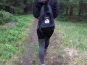 Hiking adventures fucking buble butt next to the tree in public park with cumhot on her ass 5/16