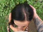 Public Cum Swallow Behind Garages During the Walk - POV 14/16