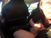Risky Car Blowjob During Taxi Ride 4/16