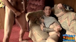 Thugs fool around and jerk off together