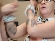 Sloppy slutty Cow BJ,  milking that cock until he cums! 7/16