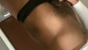 Jerking in the hotel hallway 