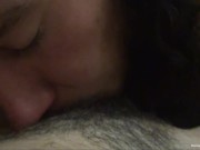 Brunette amateur gets a mouthful before riding her boyfriends dick 11/16